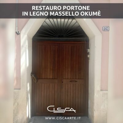 restauro portone in legno massello